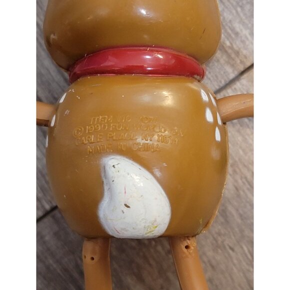 Vtg 1990 Fun World Snowman & Reindeer Bendable Arms & Legs Ornaments Lot Of 2 - Picture 8 of 9